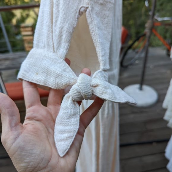 Free People Soft Cotton Tie-Sleeve Figure-Flattering Midi Dress Size Small - Picture 4 of 6